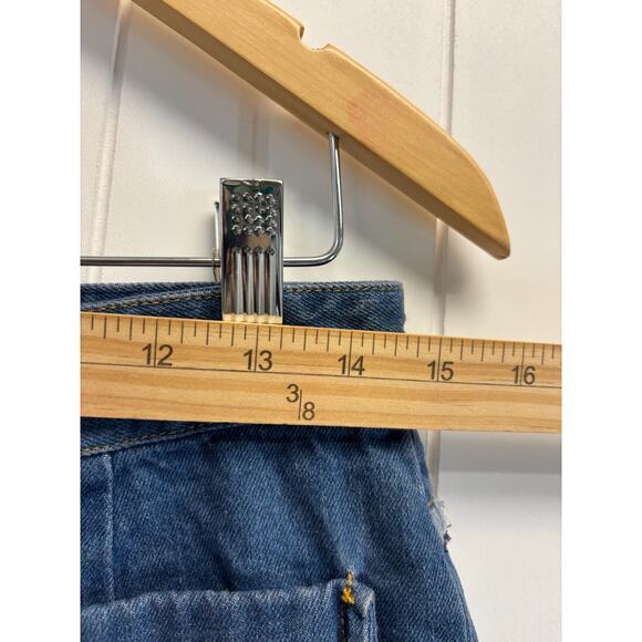 Pol Women's Raw Hem Boho Indie Distressed Denim Plaid Mini Skirt Size M Preppy - Picture 7 of 8